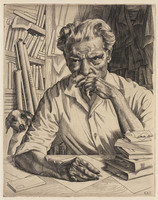 KG 1988 017
<br/>
Portret Albert Schweitzer
<br/>
<em>Valença, Engelien Reitsma (1889-1981)</em>